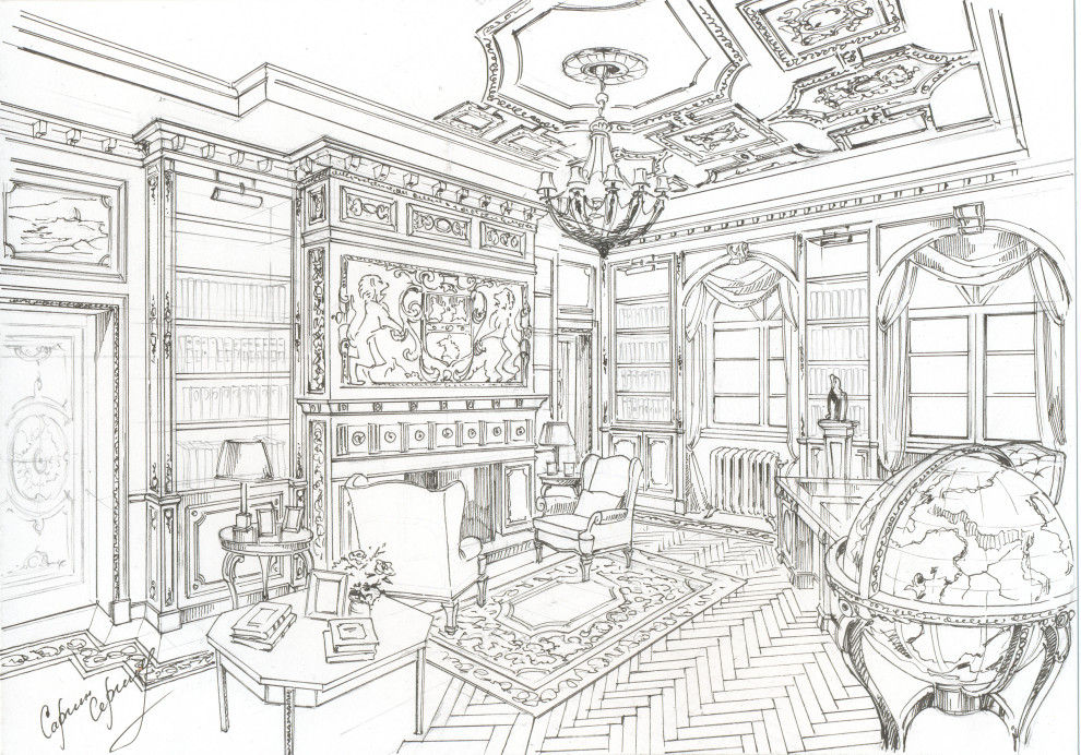 Акварельные эскизы. Загородный дом в Екатеринбурге.