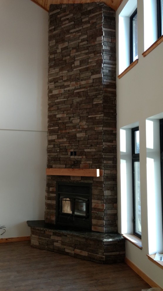 Example of a mountain style home design design in Chicago
