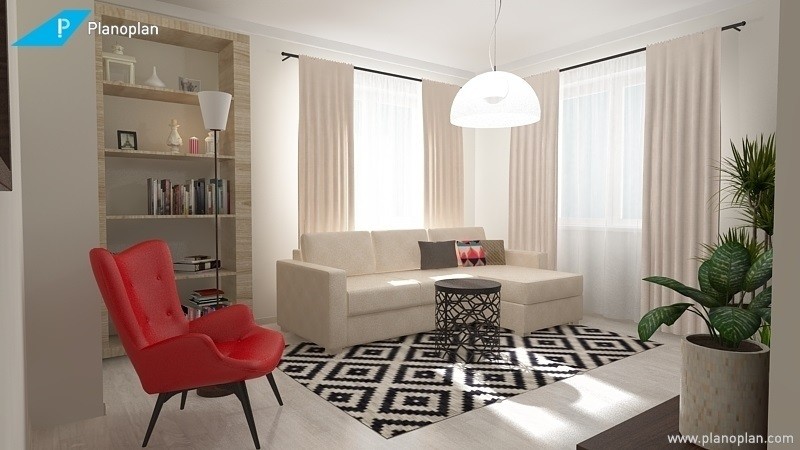 Гостиная с ярким акцентом