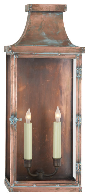 Bedford Wide Tall 3/4 Lantern in Natural Copper