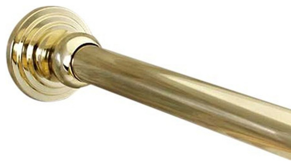 Dynasty Hardware DYNSR60PB 60Inch Polished Brass Shower Curtain Rod