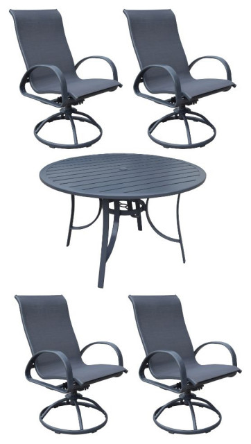Swivel Rocker 48 Round Dining Set, Round Outdoor Dining Sets With Swivel Chairs