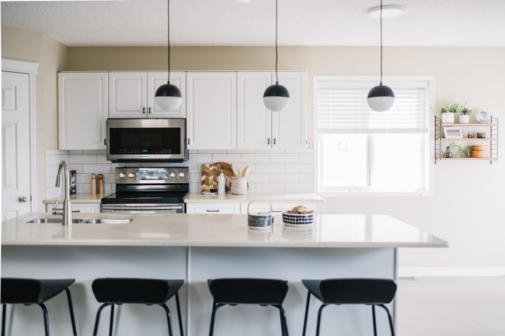 This is an example of a scandinavian kitchen in Edmonton.