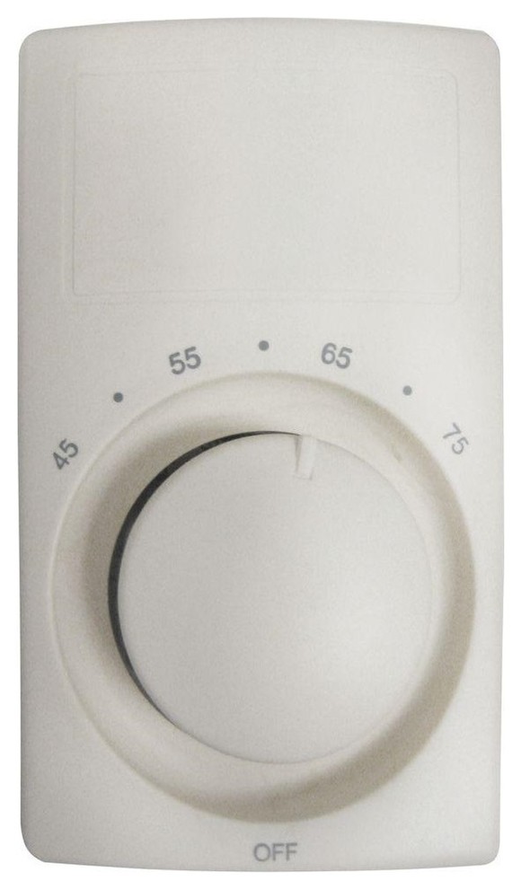 Cadet Double Pole Thermostat, White, 22 Amp