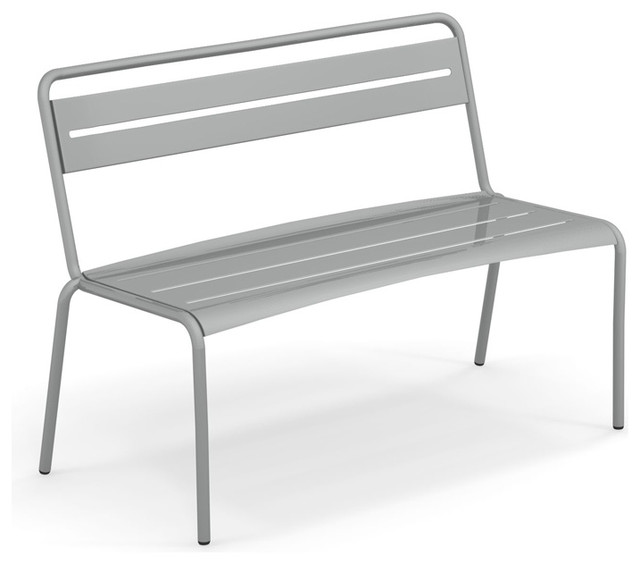 Emu Star Steel Outdoor Bench Glossy Aluminum