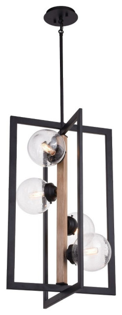 Vaxcel P0339 Bridgeview 4-Light Pendant in Industrial and Rectangular Style 34 I