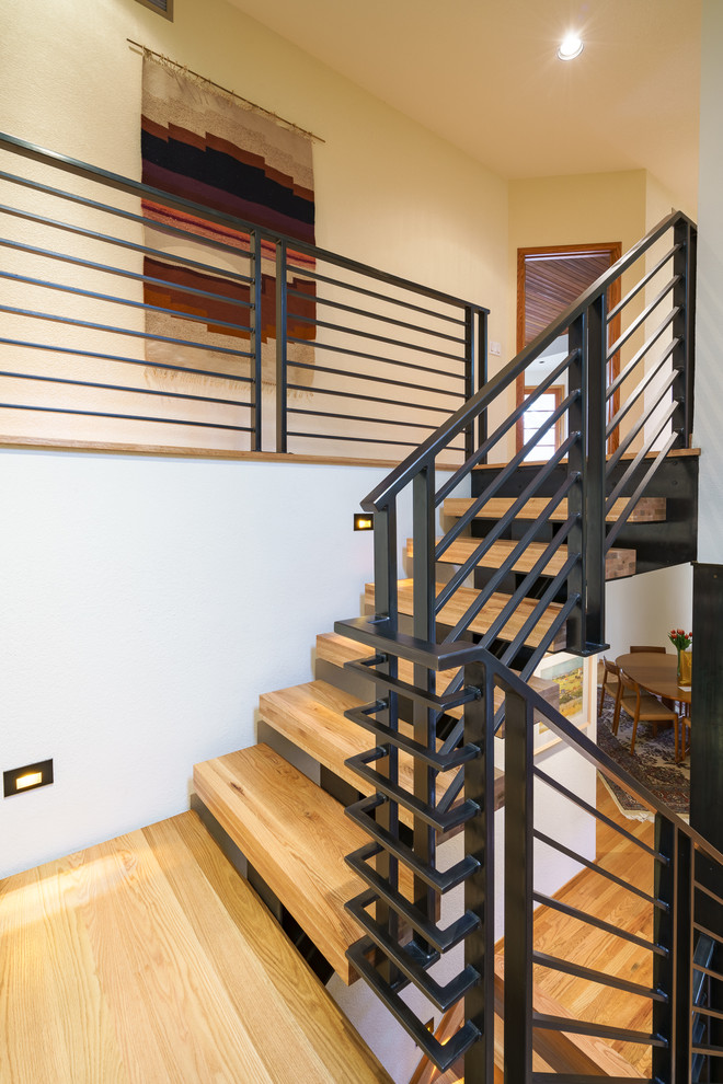 Inspiration for a medium sized contemporary staircase in Denver.