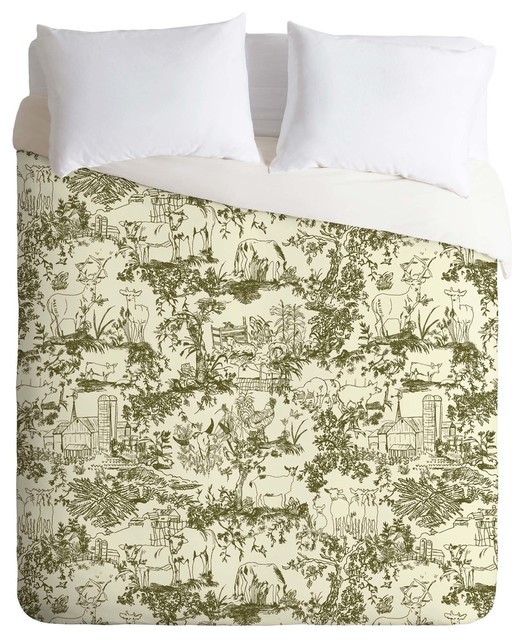Deny Designs Race Roberts Farm Land, Toile Duvet Cover Twin Size