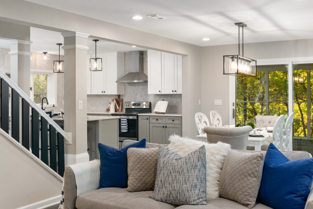 Warm Modernized Cape Cod living-room