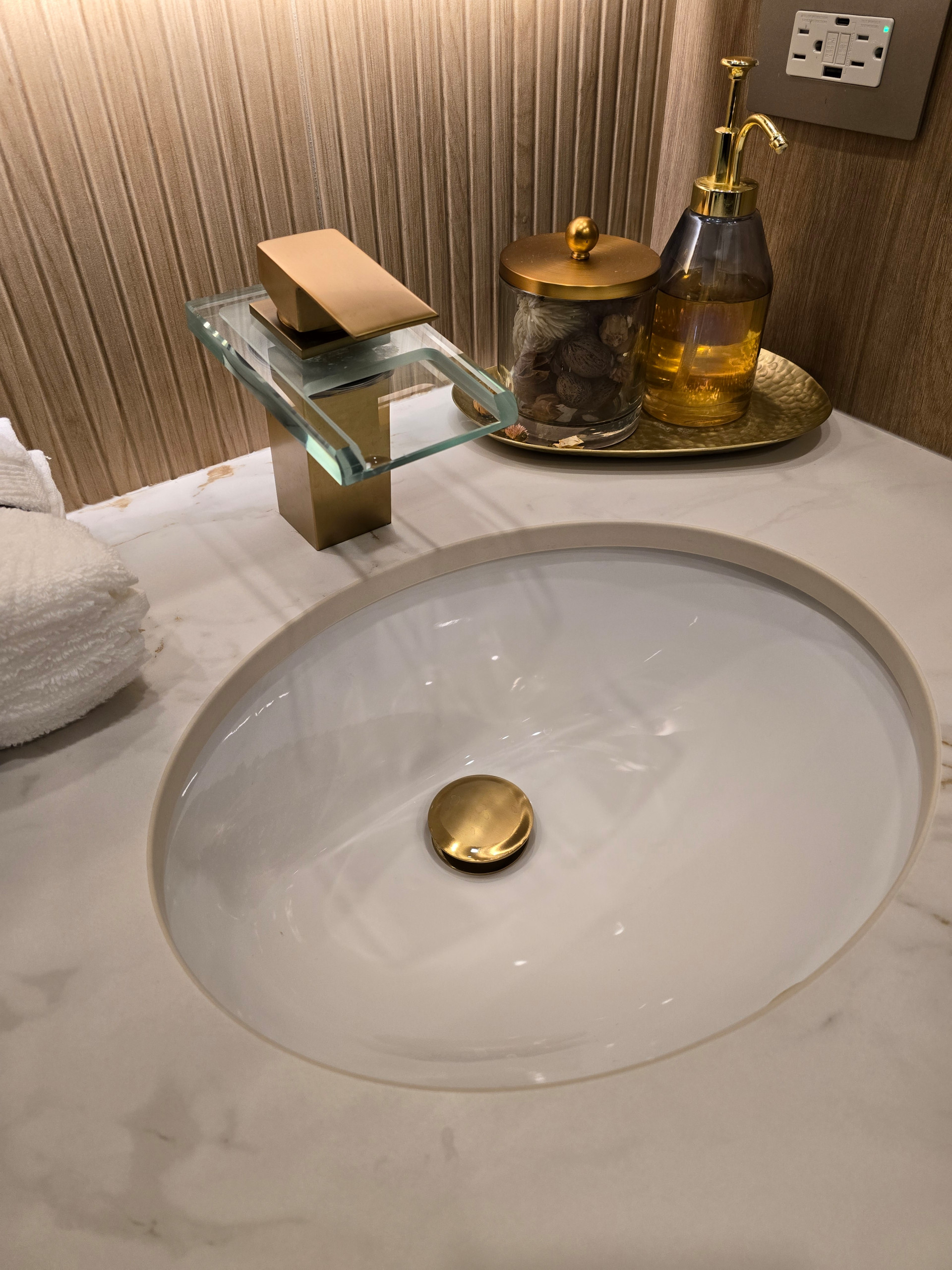 Powder room transformed to Full 1st Floor Bathroom with walk-in shower