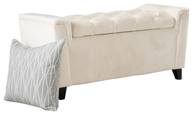 GDF Studio Perris Versatile New Velvet Armed Storage Ottoman Bench -  Transitional - Accent And Storage Benches - by GDFStudio | Houzz