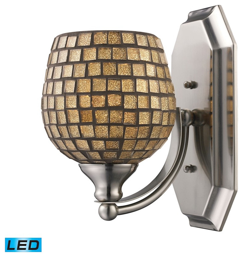 ELK Lighting Mix & Match Vanity 1-Light Wall, Chrome/Gold, LED