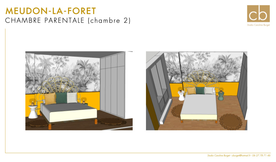 MEUDON-LA-FORET - vues 2D de la chambre parentale