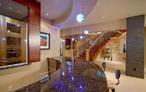 Transitional home design photo in Denver