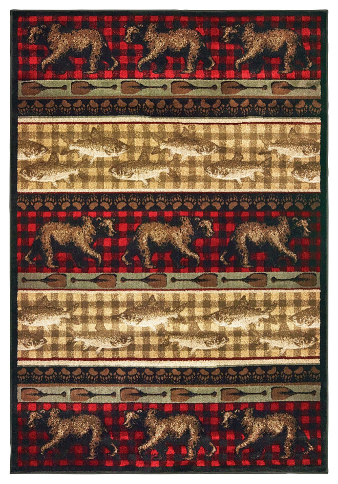 Oriental Weavers Woodlands 9594B 6'7"x9'2" Red Rug