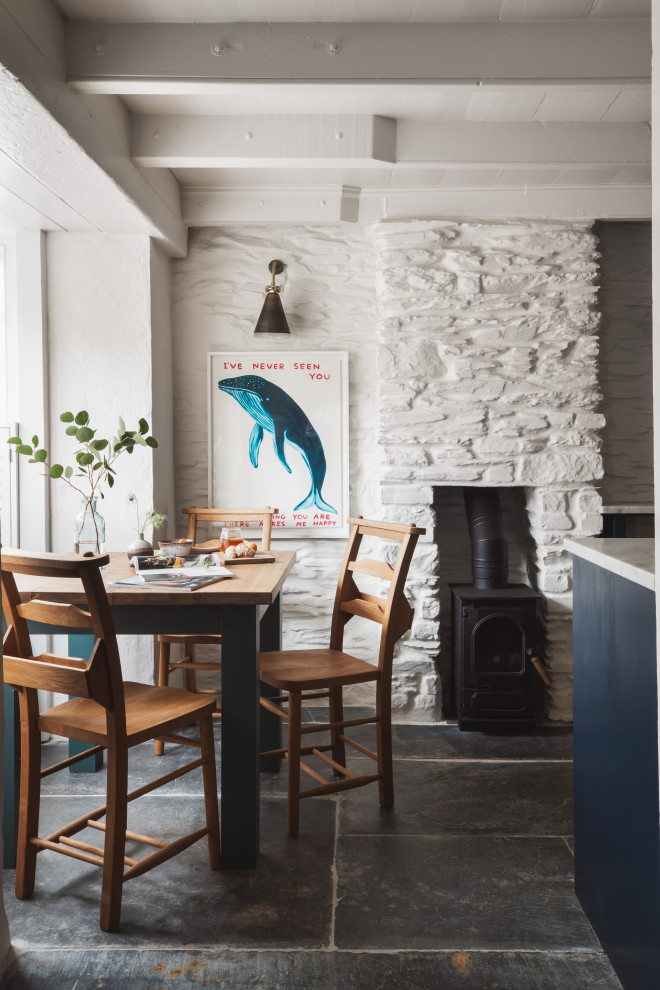 Design ideas for a beach style dining room in Cornwall.