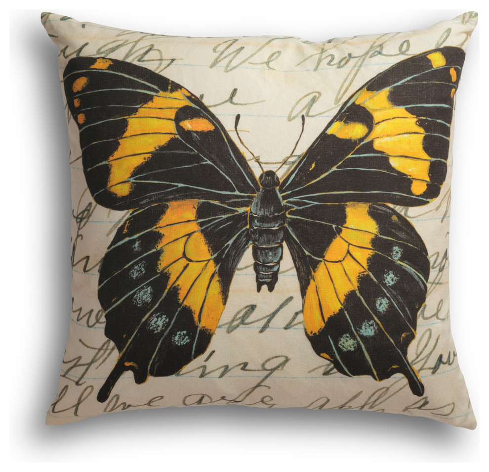 "Butterfly Letter" Decorative Pillow