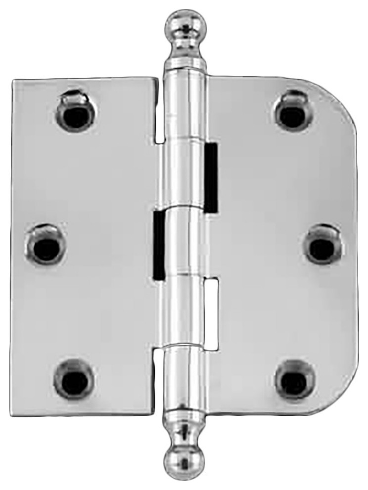 Brass Vintage Hinge Chrome 3" Ball Tip Modern Hinges by Renovators Supply