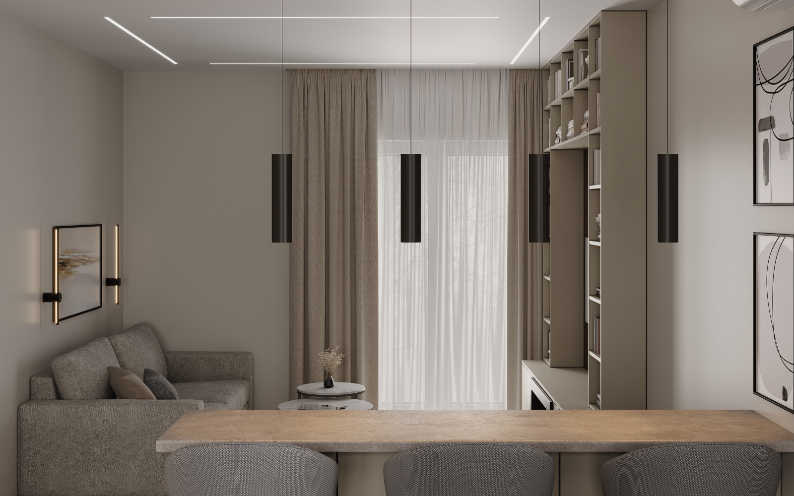 Вид из за барной стойки