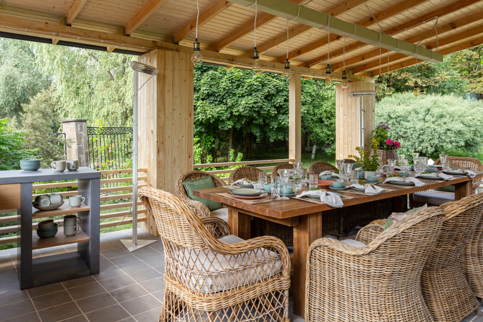 Беседка с летней кухней для Анастасии Вертинской и Степана Михалкова. "На дачу"