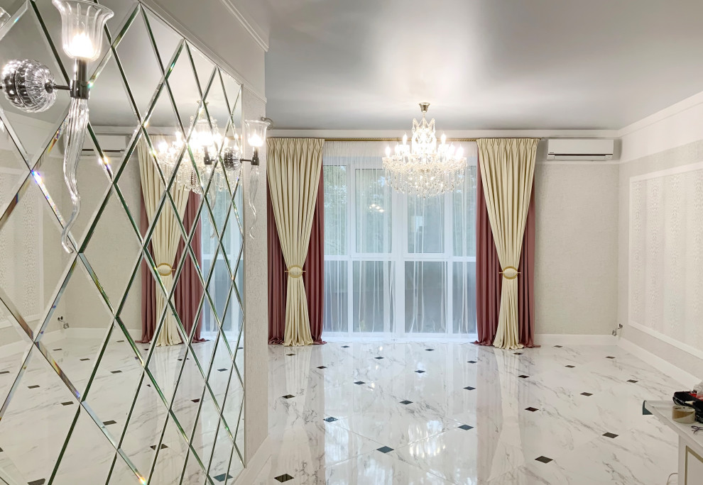 Шторы в гостиную частного дома  - дизайн, пошив. монтаж.