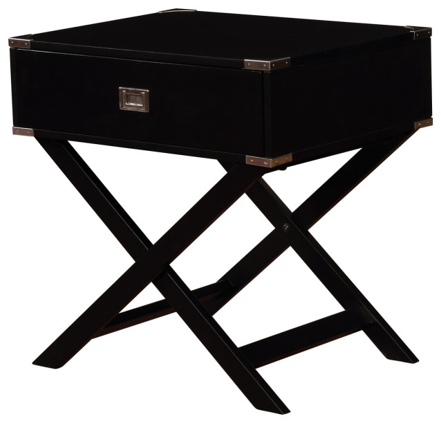 Peggy X Base Black Accent Table Transitional Side Tables And End