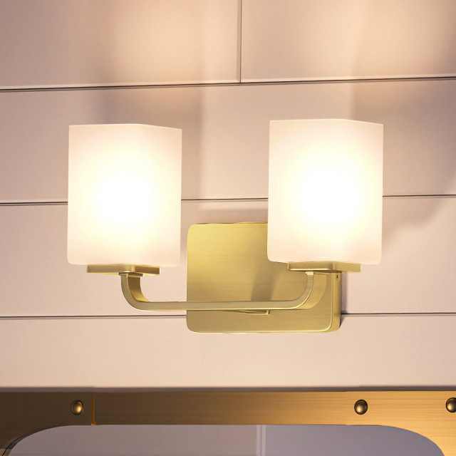 Luxury Contemporary Bath Light, Satin Gold Transitional Bathroom