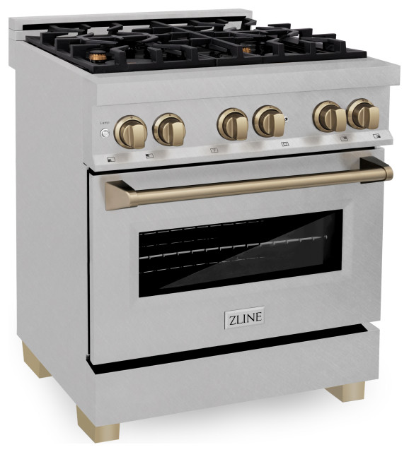Autograph 30" Dual Fuel Range, DuraSnow Stainless Steel Contemporary