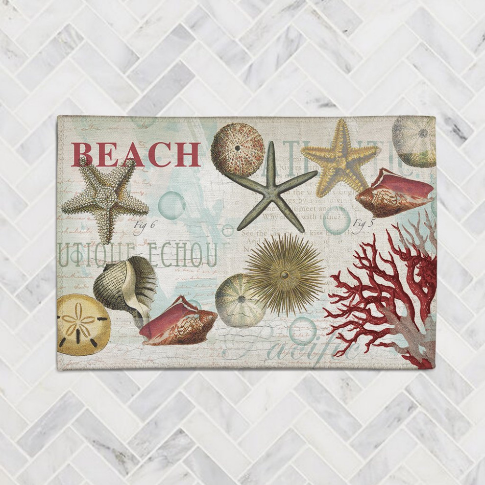 Dream Beach Shells 2'x3' Chenille Rug