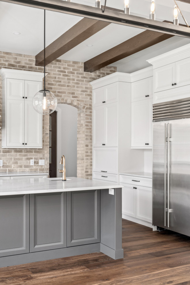 Inspiration for a transitional home design remodel in Calgary