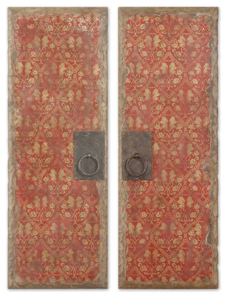 Uttermost Red Door Panels, Set of 2