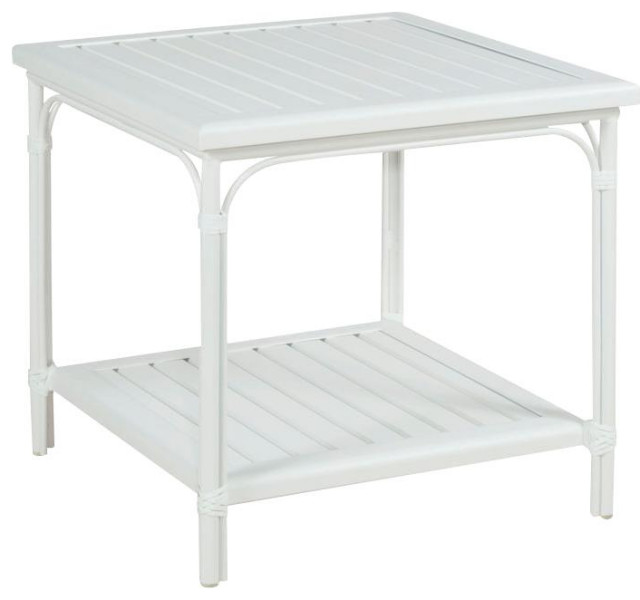 WOODBRIDGE CARLYLE Side Table Square Top Cloud White PowderCoated