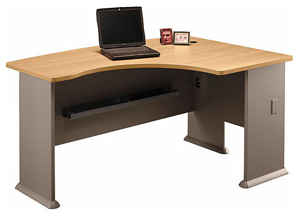 Right L-Bow Desk in Light Oak - Series A
