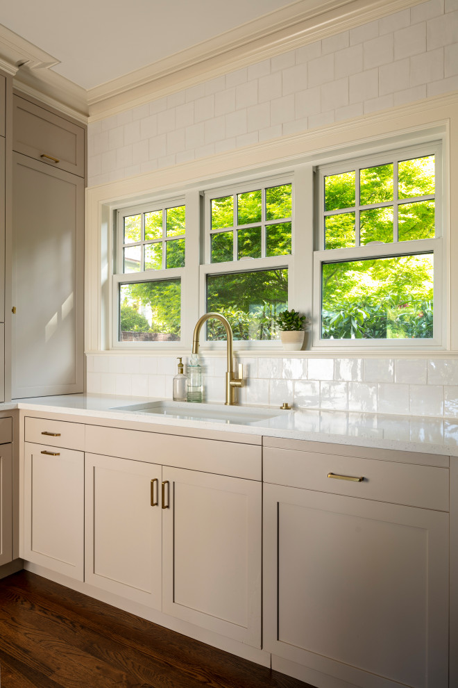 Inspiration for a transitional home design remodel in Seattle