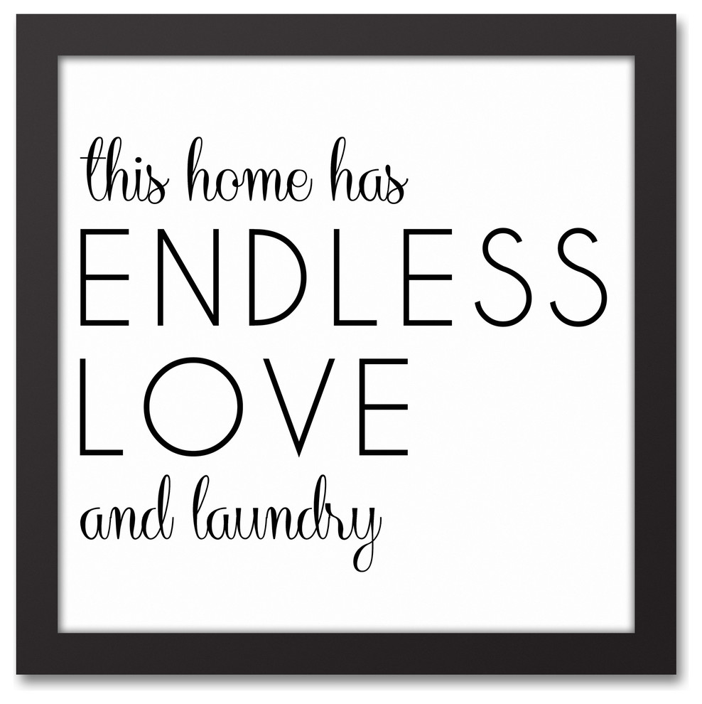 Endless Love and Laundry Wall Art, 12"x12", Framed Canvas