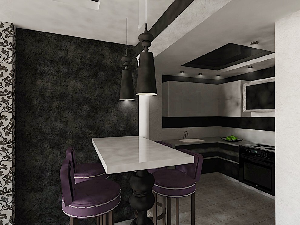 Кухня-гостиная в стиле ар-деко