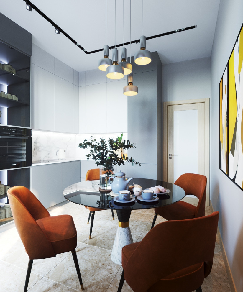 Кухня с балконом с ремонтом от застройщика