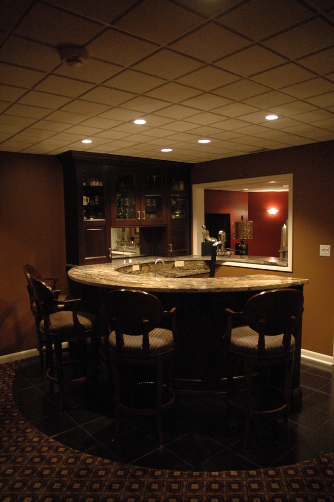 Basement - transitional basement idea in Indianapolis
