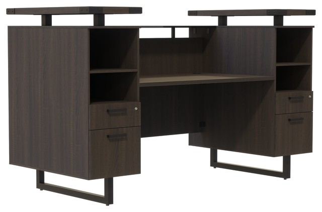 Safco Mirella Reception Desk With Glass Countertop In Reception Desk With Glass Countertop