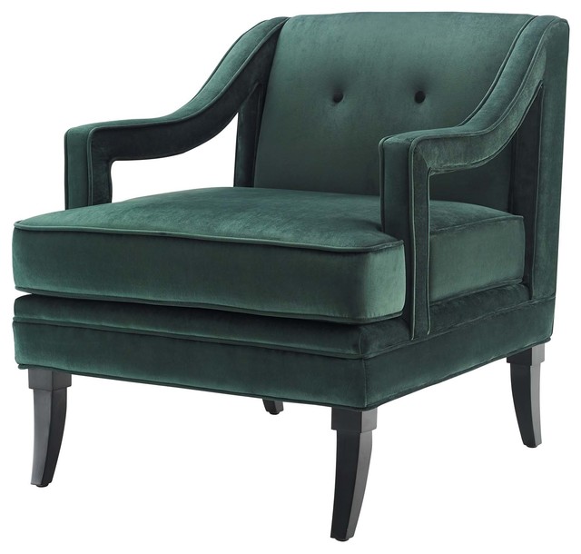 Modern Tufted Armchair Accent Chair, Velvet Fabric ...