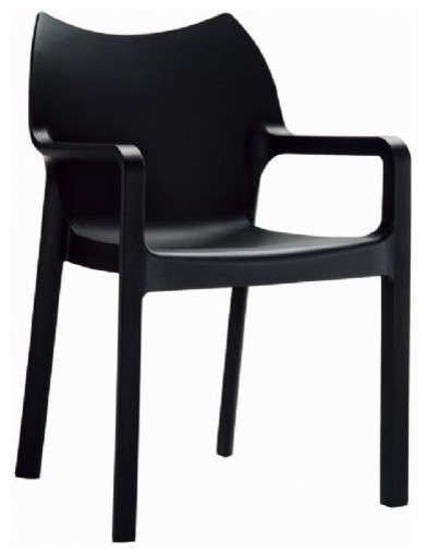 Dining Arm Chairs Black diva resin outdoor dining arm chair, black - contemporary Dining Arm Chairs Black diva resin outdoor dining arm chair, black - contemporary