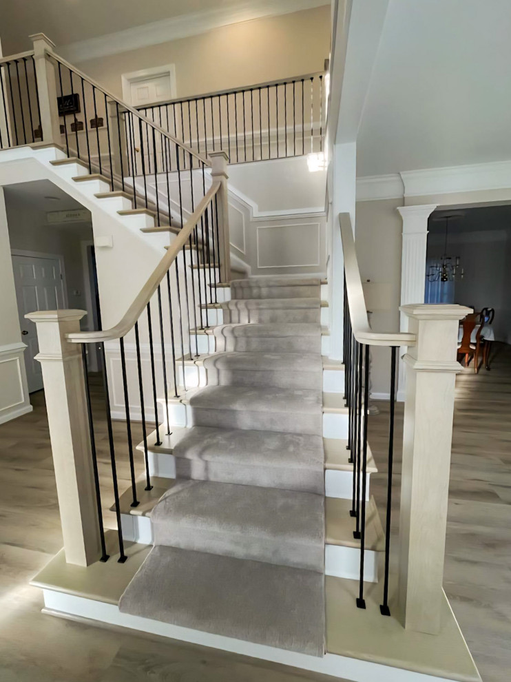 Stair Railing Transitional Project #148 | Transitional Stair Remodel - Transitional - Staircase ...