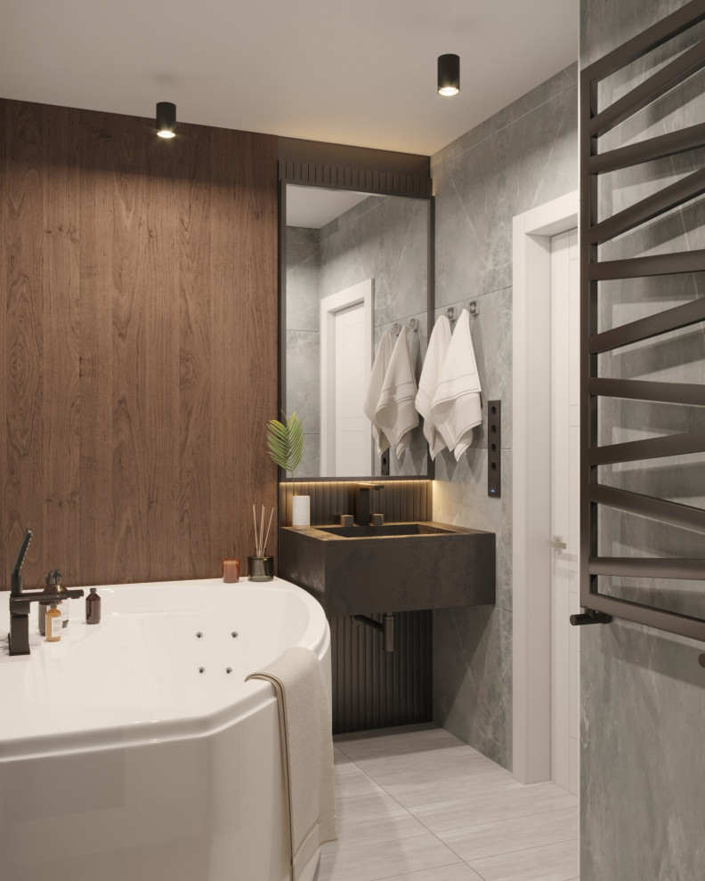 Кухня-гостиная и ванная на Комендантском проспекте