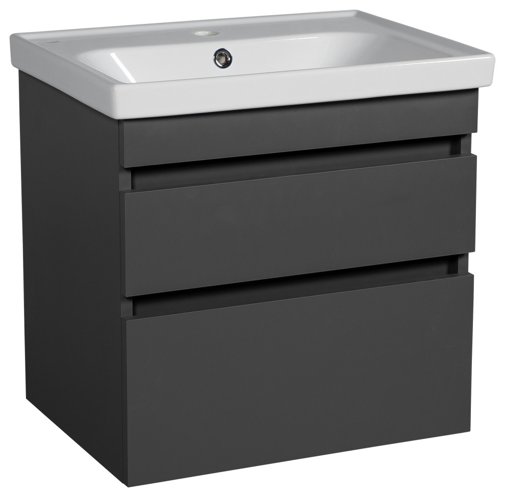 Bathroom Vanity Niagara Gray Matte No Mirror, 36" (24+12)no mirror Modern Bathroom Vanities