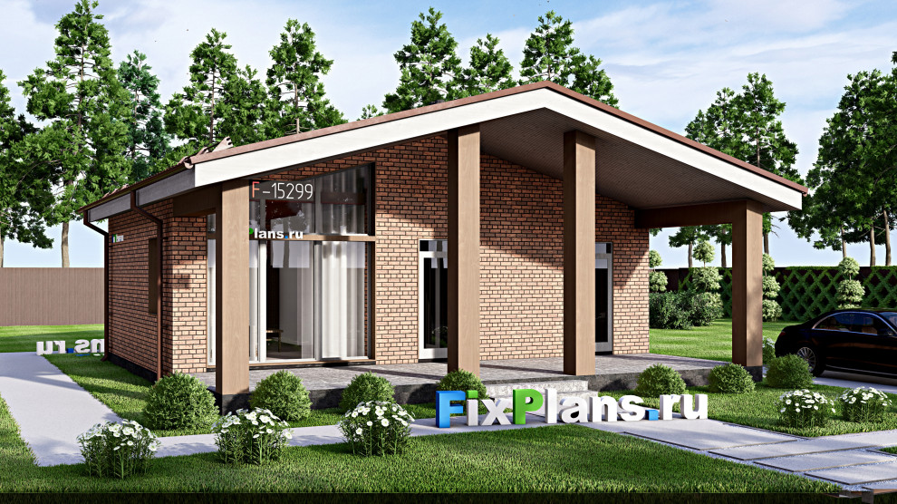 Проект одноэтажного дома 10х11м S91м2 F-15299