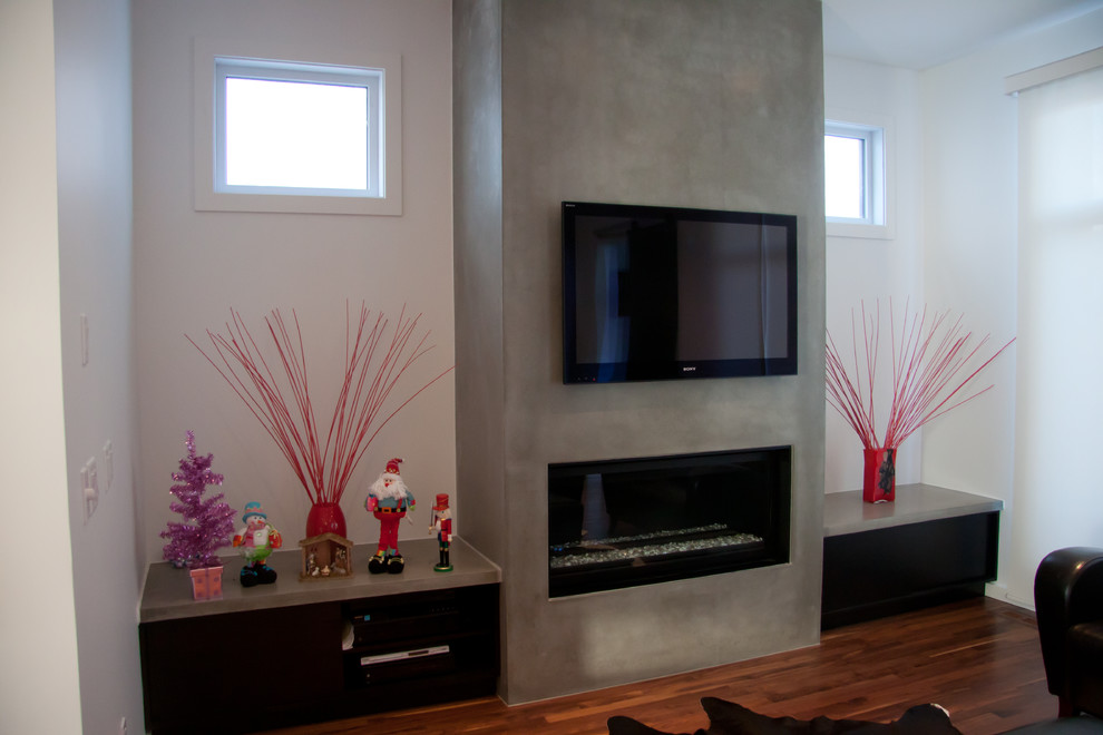 Living room - modern living room idea in Calgary
