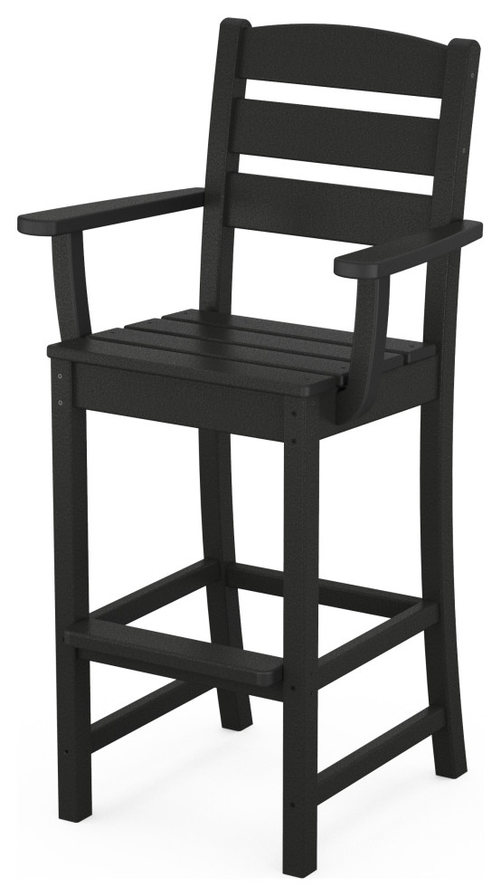 POLYWOOD Lakeside Bar Arm Chair, Black