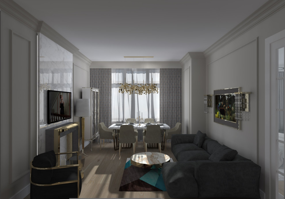 Квартира 100м2 Американская классика в ЖК Триколор