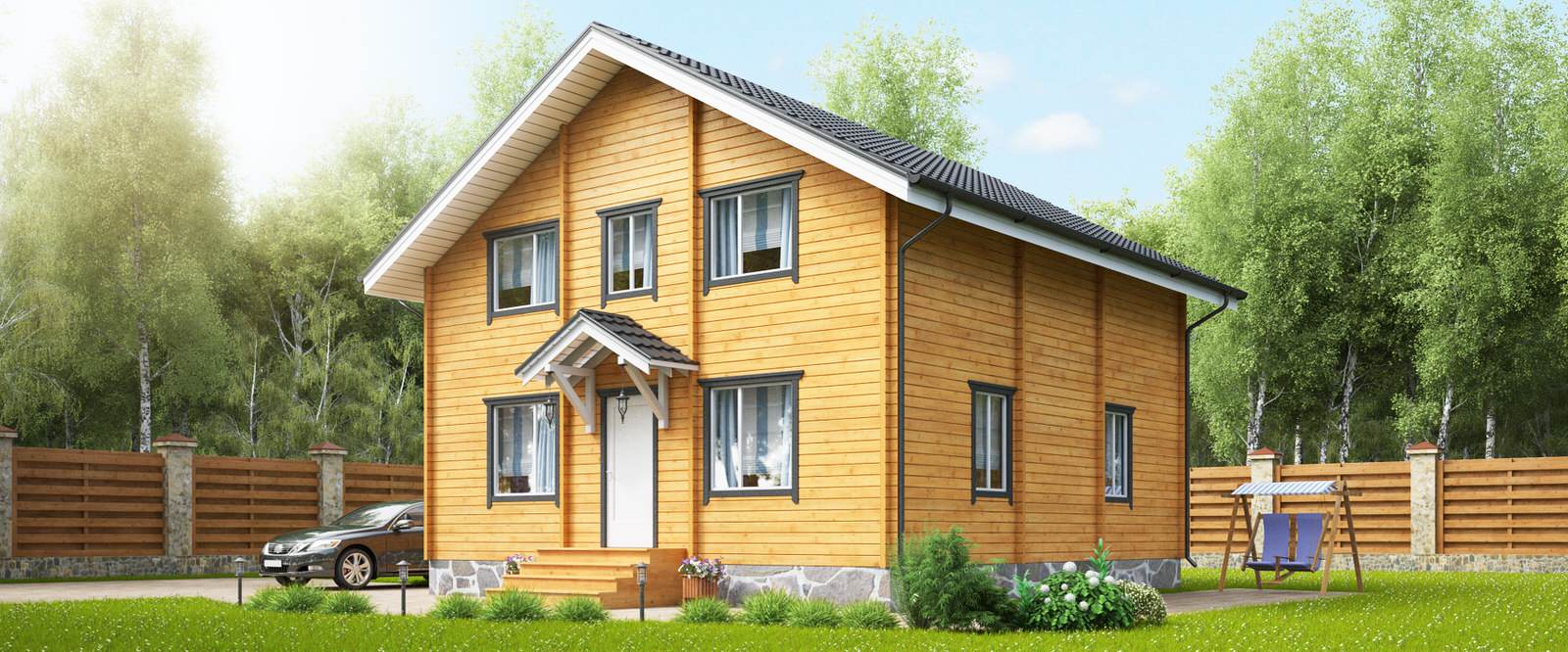 Дом из клеёного бруса сезонного проживания "Комфорт 1"