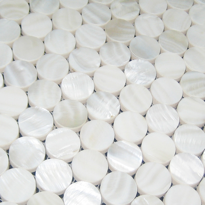 Shell tile round 1 In. white Mother Of Pearl tile for kitchen backsplash EST018